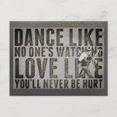 やる気を起こさせる踊りカップルのスローガン ポストカード (正面)