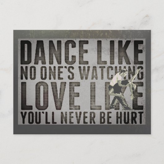 やる気を起こさせる踊りカップルのスローガン ポストカード (正面)