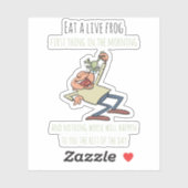 やる気を起こさせる食べ引用文の生きおもしろいカエル シール (シート)