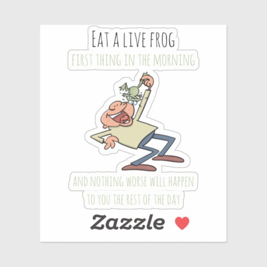 やる気を起こさせる食べ引用文の生きおもしろいカエル シール (シート)