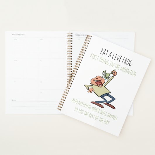 やる気を起こさせる食べ引用文の生きおもしろいカエル プランナー手帳 (ディスプレー)