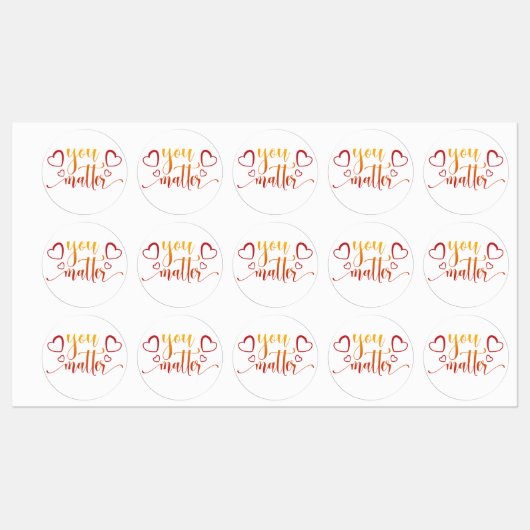 やる気を起こさせる3人の「You Matter」シールのグループ ラベル (シート)