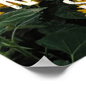 やる気を起こさせる，ひまわりアート，前向きことわざ ポスター (角)