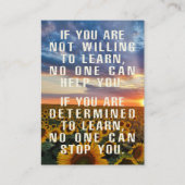 やる気を起こさせる,ひまわりアート,前向きことわざ 名刺 (正面)