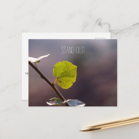 やる気を起こさせる/感動的引用文、独自のposを追加 ポストカード (正面/裏面インサイチュ)