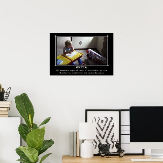 やる気を起こさせる：成功 ポスター (ホームオフィス)