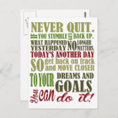 やる気を起こさせる: 決してやめないで下さい ポストカード (正面/裏面)