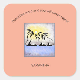 やる気を起こさせる、素晴らし満月セーリング スクエアシール