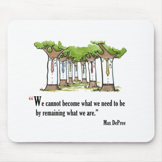 やる気を起こさせるMax DePreeによる試験引用文- マウスパッド (正面)