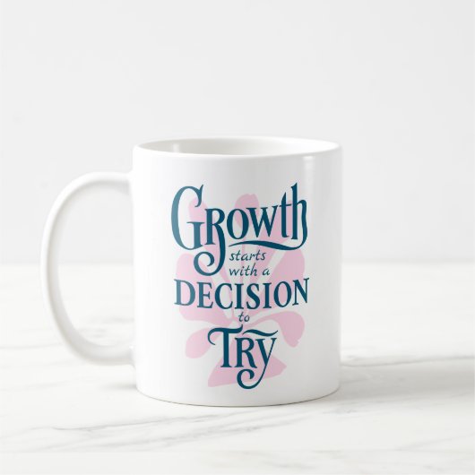 やる気を起こさせるMug – 成長開始 コーヒーマグカップ (左)
