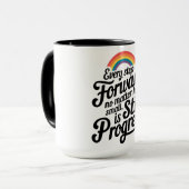 "やる気を起こさせるProgress Mag - Sip and Stayインスパイア" マグカップ (正面左)