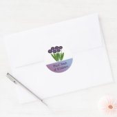 やる気を起こす言葉と紫の花 ラウンドシール (封筒)