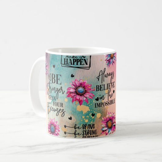 やる気を高める名言 セラミックマグカップ コーヒーマグカップ (正面左)