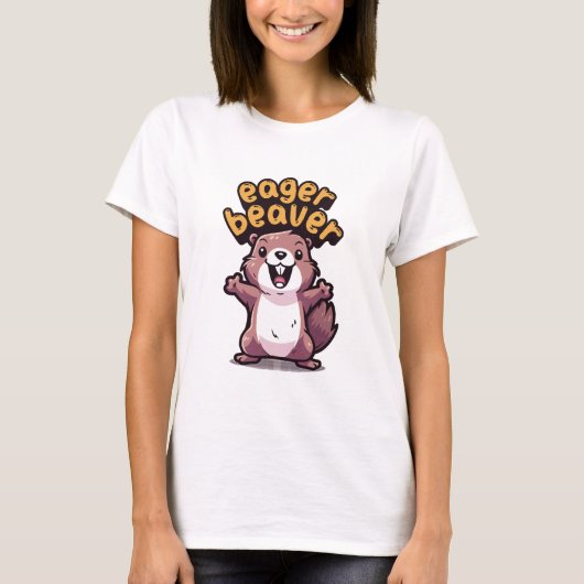 やる気満々のビーバー Tシャツ (正面)