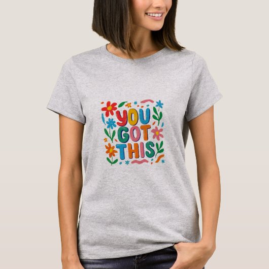 やればできる ウィメンズTシャツ – モチベーション ヨガI Tシャツ (正面)