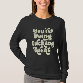 やればできる ポジティブさ 応援 リトロ風デザインTシャツ Tシャツ