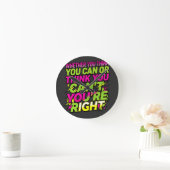 やればできる Motivational Quote ラウンド壁時計 (ホーム)