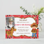 やれやれカウボーイをテーマにしたバースデーパーティ招待状 招待状 (スタンド正面)