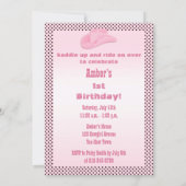 やれやれトゥチュキュートリトル女性のカーボーイベビー誕生日 招待状 (裏面)