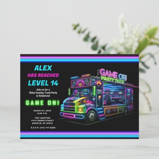 やれ!ゲームトラックビデオゲーム誕生日パーティー 招待状 (スタンド正面)