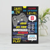 やれ！コンソールのジョイスティック誕生日パーティーへの招待 招待状 (スタンド正面)