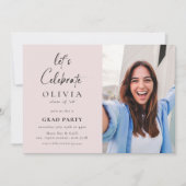 やろう祝!スクリプトフォトグラードパーティーピンク 招待状 (正面)