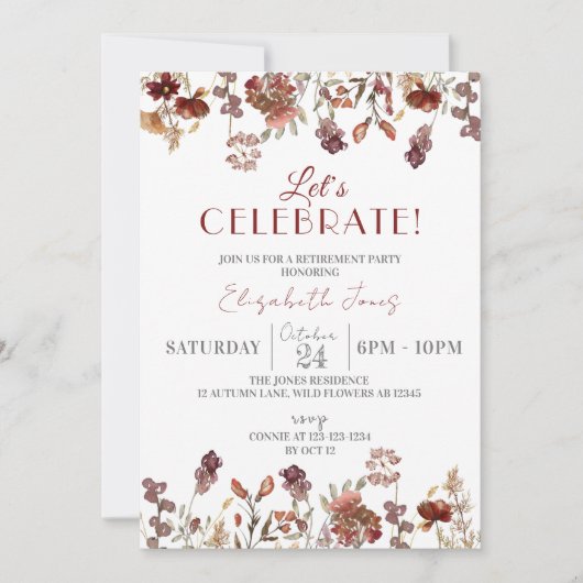 やろう祝!ワイルドフラワーズリタイアメントパーティー 招待状 (正面)