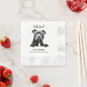 やわらかい犬の手パーソナライズされたスケッチ私もする 縁ありカクテルナプキン (インサイチュ)