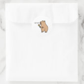 やわらかなカピバラのイラスト 動物 ラウンドシール (バッグ)
