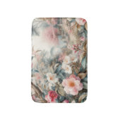 やわらかなパステルカラーの花の水彩画 バスマット (正面縦)