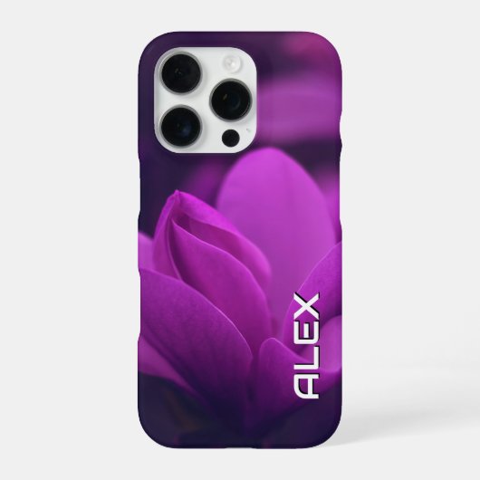 やわらかな光に照らされた紫の花 iPhoneケース (裏面)