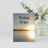 やわらかな光の夕焼けあなたを想ってる ポストカード (スタンド正面)