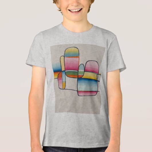 やわらかな四角と幸せな線 トライブレンドTシャツ (正面)