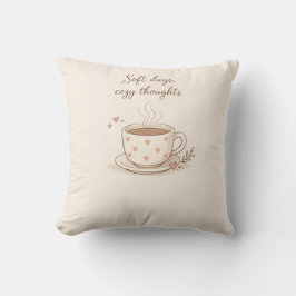 やわらかな日々、心地よい想い - かわいいコーヒーカップアート クッション