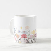 やわらかな美しい水彩花の絵 コーヒーマグカップ (正面左)