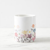やわらかな美しい水彩花の絵 コーヒーマグカップ (中央)