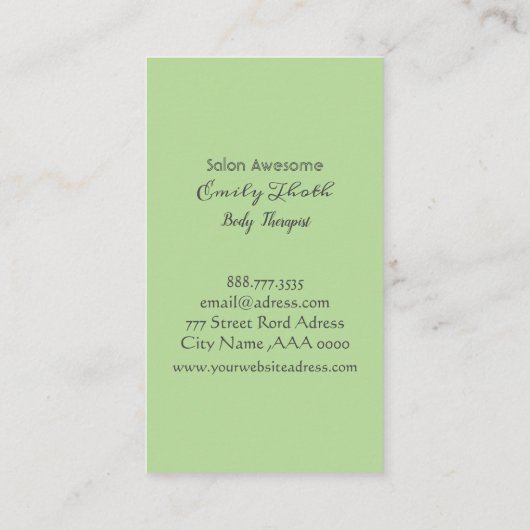 やわらかな色合いがイメージの 名刺 (裏面)