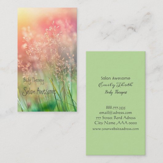 やわらかな色合いがイメージの 名刺 (正面/裏面)