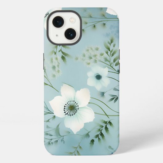 やわらかな青の野の花 iPhoneケース (裏面)