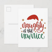 やんちゃが新しい優しさ 面白いクリスマス サンタ インビテーションポストカード (正面/裏面)