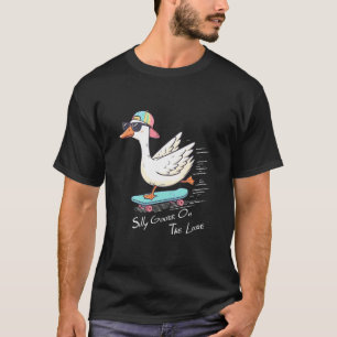 やんちゃなガチョウが大暴れ 子供のための面白いガチョウ Tシャツ