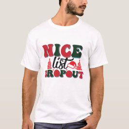 やんちゃなサンタリスト落ち Tシャツ