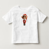 やんちゃな少女のクリスマスエルフの幼児用Tシャツ トドラーTシャツ (正面)