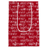 やんちゃ or いい子 テキスト（赤） ミディアムペーパーバッグ (裏面)