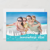 ゆう雪おもしろい休暇ビーチクリスマス シーズンカード (正面)