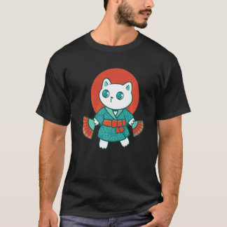 ゆかた日本の猫 Tシャツ