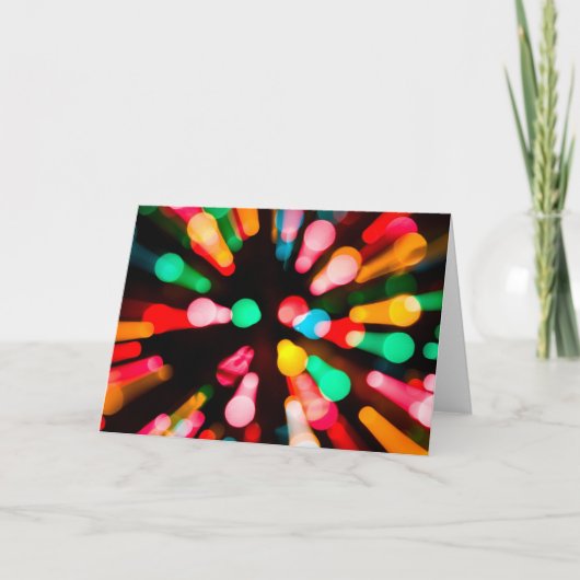 ゆがみの速度のクリスマスの照明 シーズンカード (正面)