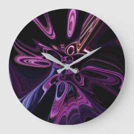 ゆがんだタイムパープルアート ラージ壁時計