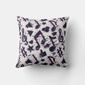 ゆがんだ楽譜とハートパターン クッション (裏面)