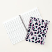 ゆがんだ楽譜とハートパターン ノートブック (内部)